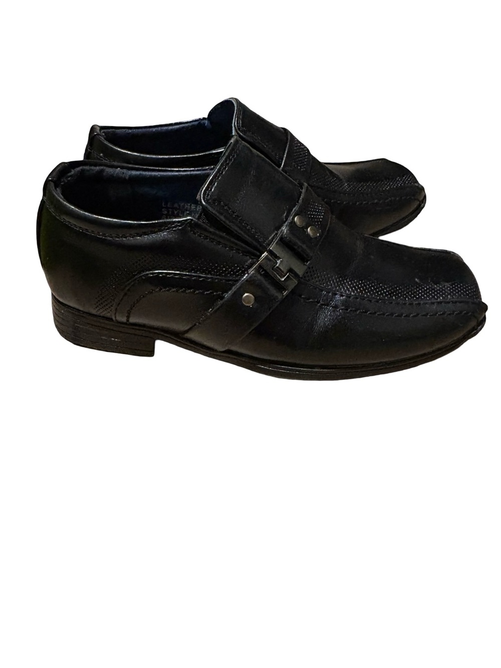 Kids Leather Black Slip-On Dress Shoes - size 9C